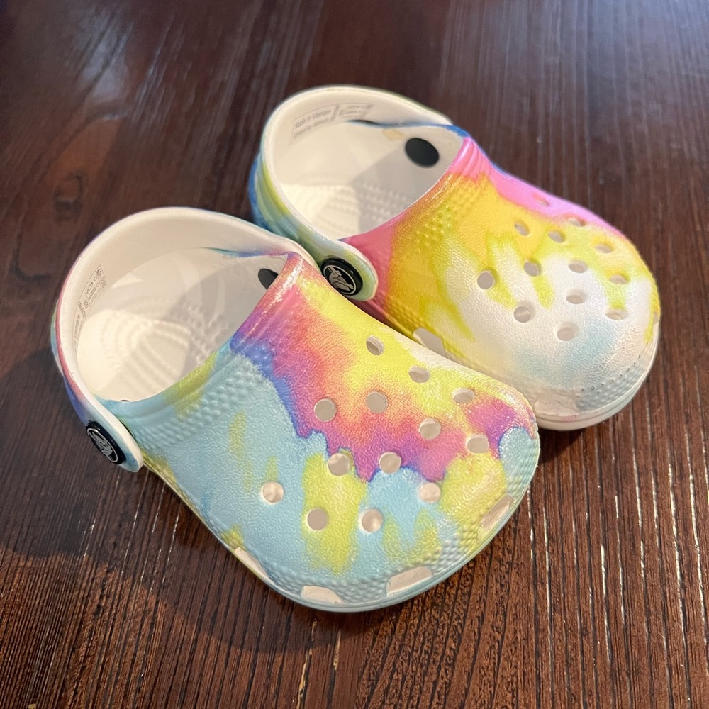Colorful tie dye toddler Clogs